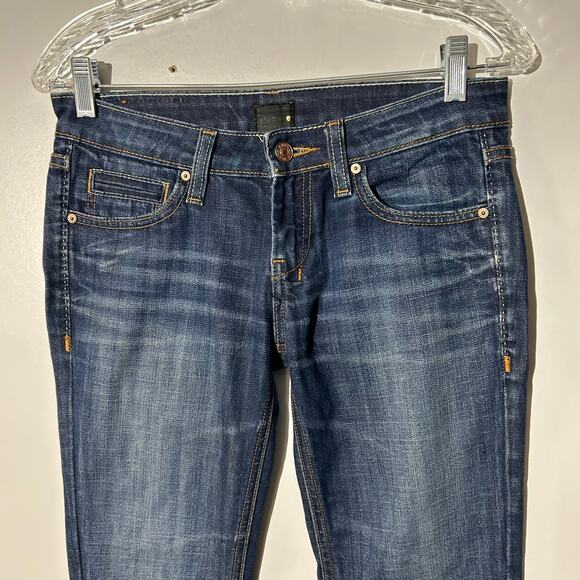 Anoname Bootcut Washed Dark Blue 5 Pocket Casual Denim Jeans Women’s Size 25 - Picture 2 of 7